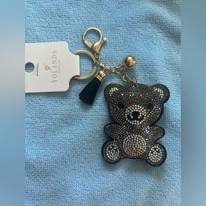 Bag Charm by Yolanda - Rhinestone Baby Bear Bag Charm - Key Ring - NWT
